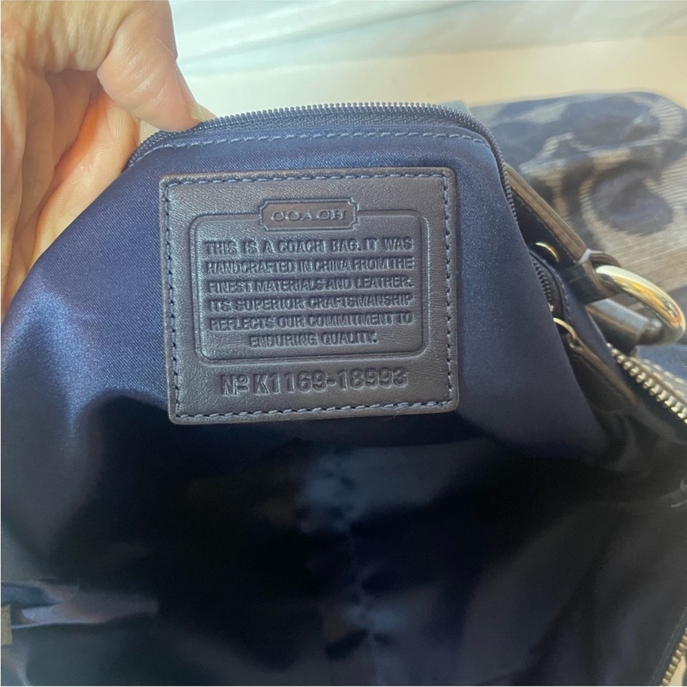 Coach Poppy Denim Signature Tote Large Blue Y2K Shoulder Bag 18993 - Picture 5 of 14